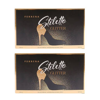 2PK Mirage Diamond Collection Ferrera Stiletto Glitter EDP For Women 100ml