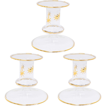 3PK LVD Candle Holder La Fiesta Decorative Lounge/Shelf Home Decor 7.5cm Clear