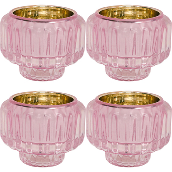 4PK LVD Candle Holder La Fiesta Decorative Lounge/Shelf Home Decor 7.5cm Pink