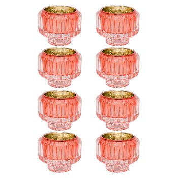 8PK LVD La Fiesta Glass Taper/Votive Candle Holder Decor - Amber