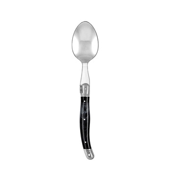 12pc Laguiole Etiquette 22.5cm Stainless Steel Table Spoon - Marble Black