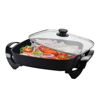 Maxim Banquet Aluminium Electric Fry Pan 1800W 49.5x30cm - Black