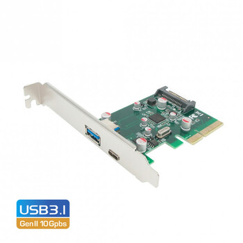 Simplecom EC312 PCI-E 2.0 x4 to 2-Port USB 3.1 Gen 2 USB-A/USB-C Card