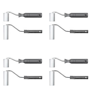 4x 2pc Marabu Sturdy Metal Frame Removable Foam Paint Roller Set 5cm/10cm