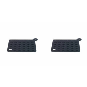 2PK Blomus Heat-Resistant Lap Silicone Coaster/Potholder Square 20x20cm Black