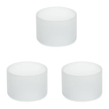 3PK Blomus Tealight Candle Holder Replacement Satined Glass Decor Round White