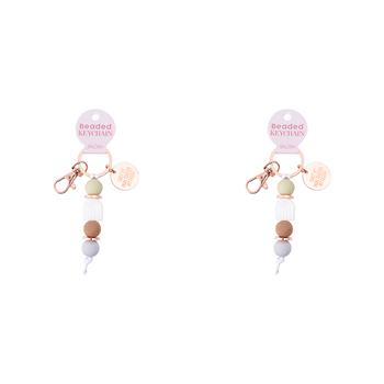 2PK Splosh Mothers Day Forever Silicone Keyring Hanging Keychain 11cm