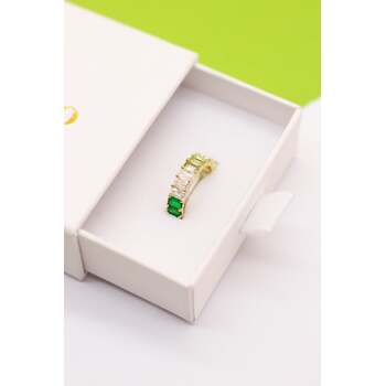 D'oro Women's Size 8 Ring Halo Ombre Green Fashion Jewellery