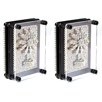 2PK MDI Pinhead 3D Finger Pin Art Tabletop Desk Accessory Decor Rectangle 3x5in