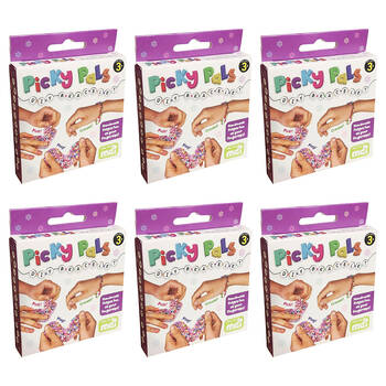 6PK MDI Picky Pals DIY Bracelet Kids Sensory Toy Craft Kit 3y+ Assorted