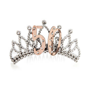 Miss Naughty 50th Birthday Party Tiara Crown Rose Gold
