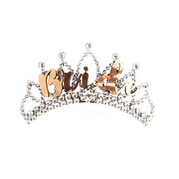 Miss Naughty Bride Tiara Crown Bridal Shower Party Rose Gold