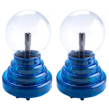 2PK MDI Plasma Ball Touch Lamp Home/Office Desk Decor 3in Blue Base