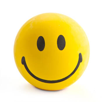 MDI Smiley Stress-Relief Ball Kids/Children Sensory Toy Yellow 3y+