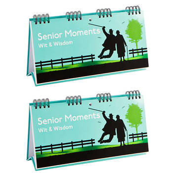 2PK Monsterlings Senior Moments 50-Witty/Wisdom Quotes Flip Book Desk Decor