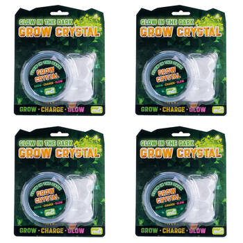 4PK MDI Grow Crystal Glow In The Dark Educational Experiment Kids Toy Kit 8y+