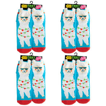 4PK Feet Speak Alpaca Valley 2 Women's Casual Crew Socks One-Size