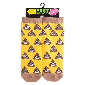 Feet Speak Koolface Poo Women's Casual Crew Socks Yellow One-Size