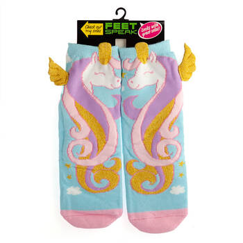Feet Speak Unicorn Princess Women's Casual Crew Socks One-Size