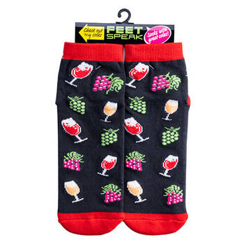 Feet Speak Wine Women's Casual Crew Socks One-Size
