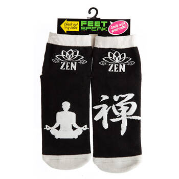 Feet Speak Zen Women's Casual Crew Socks Black One-Size