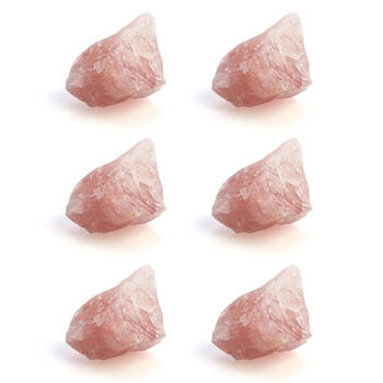 6PK Wishstone Gemstone Rose Quartz Wellness/Peace Stone Red