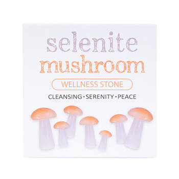 Wishstone Gemstone Soothing Selenite Mushroom Wellness Stone