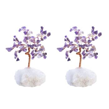 2PK Wishstone Gemstone Gemtree Large Amethyst Wellness Stone