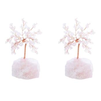 2PK Wishstone Gemstone Gemtree Large Rose Quartz Wellness Stone Pink