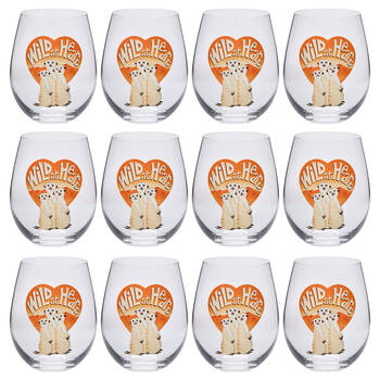 12PK Meerkat Stemless Wine Glass Tumbler Cup Party Drinkware Clear