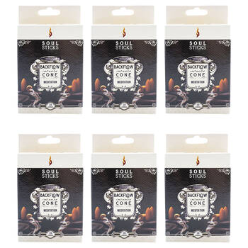 6x 10pc Wild Scents Soul Sticks Backflow Incense Cones - Meditation