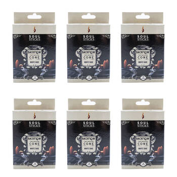 6x 10pc Wild Scents Soul Sticks Backflow Incense Cones - White Sage