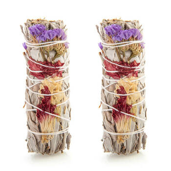 2PK Wild Scents Hand-Bound Smudge Stick Sage & Herbs Morning Glory 11x2x2cm