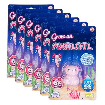 6PK Axolotl Grow an Axolotl Kids Sensory/Educational Play Interactive Toy