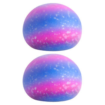 2PK Smooshos Jumbo Smooshos Ball Galaxy Squishy Sensory Toy Fun 10cm