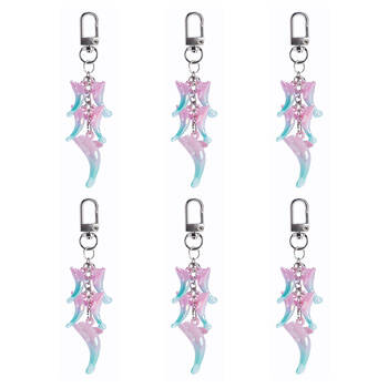 6PK Aquaworld Keychain Dolphin Ocean Animal Bag Charm 9.6x3.2cm Assorted