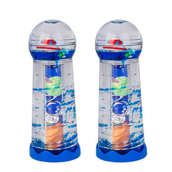 2PK Alien Liquid Timer Kaleidoscope UFO Sensory Novelty Toy 5x13cm