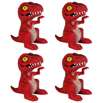 4PK Dino Island Squish T-Rex Stress Relief Squeeze Sensory Toy 6.4x10cm Soft