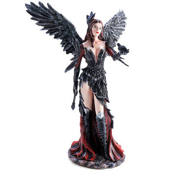 Mystical Worlds Angel Crow Trainer Figurine/Statue 29x45cm - Black