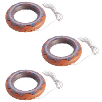 3PK MDI USB Coffee Cup Warmer Desktop/Laptop Accessory Donut