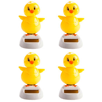 4PK Furever Pets Solar Dancing Chick Desk Car Dashboard Decoration Figure