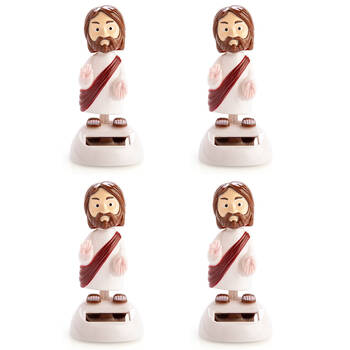 4PK MDI Solar Dancing Jesus Desk Car Dashboard Decoration Figure Toy