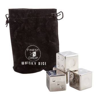 4pc MDI Whisky Stone w/ Velvet Bag Stainless Steel Reusable Ice Cubes Dice