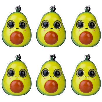 6PK MDI Eye Popping Keychain Avocado Squeeze Toy 5.7x6cm - Green