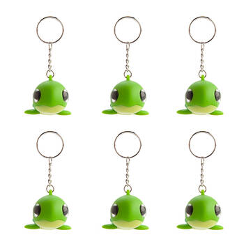 6PK Aquaworld Eye Popping Keychain Turtle Squeeze Toy 6x4cm - Green