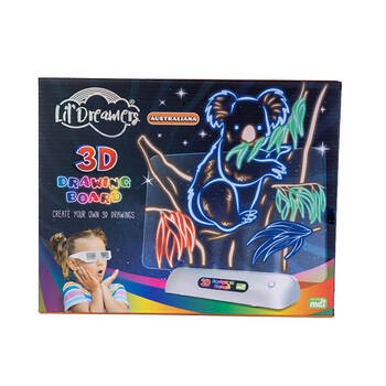 Lil Dreamers Illuminate 3D Draw Board Art Set - Australiana 6y+