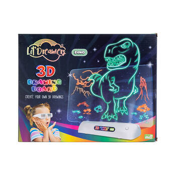 Lil Dreamers Illuminate 3D Draw Board Art Set - Dino 6y+