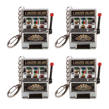 4PK MDI Lucky Slot Keychain Novelty Fun Collectible Toy 3.5x4.5cm - Purple