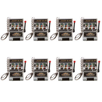 8PK MDI Lucky Slot Keychain Novelty Fun Collectible Toy 3.5x4.5cm - Purple