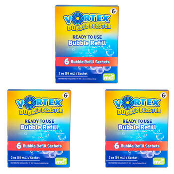 3PK MDI Vortex Bubble Refill Sachets Solution Outdoor Play Toy Kids 6y+